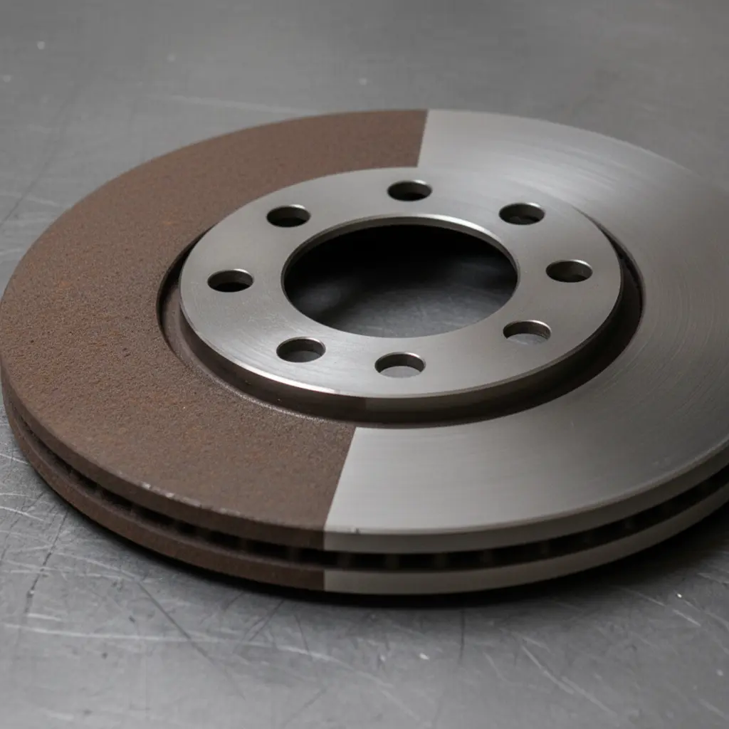 pulizia-laser-disco-freno Nettoyage laser pour l'élimination des oxydes et des contaminants : alternative industrielle au sablage