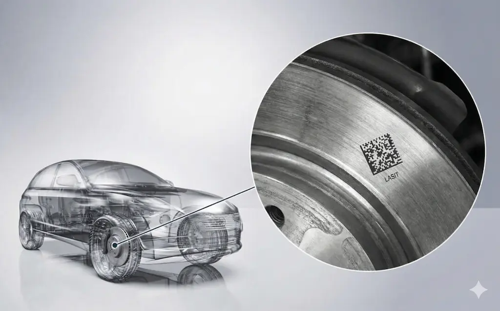 automotive-disco-freno-datamatrix Traçabilité et DataMatrix sur les disques de frein : conformité et chaîne d'approvisionnement