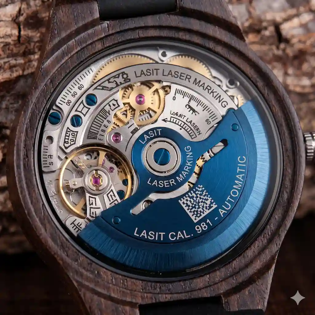 marcatura-laser-quadrante-orologio Marcado láser en relojería de precisión: tecnologías y parámetros para componentes de alta gama