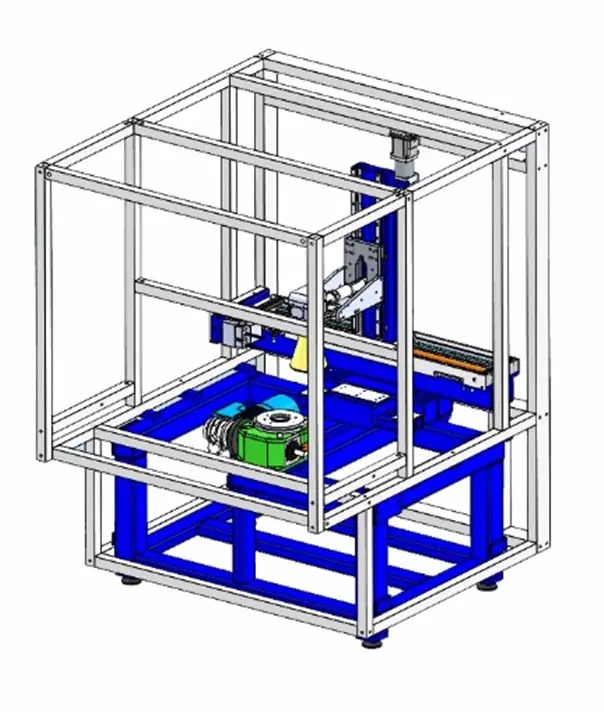 rotomark-struttura Laser marking of valves and pumps: the Rotomark rotary table as a process platform